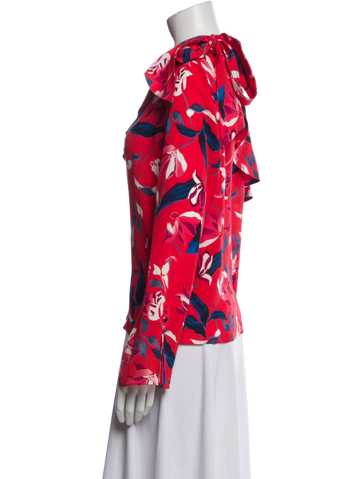 Tanya Taylor Silk Floral Print Blouse